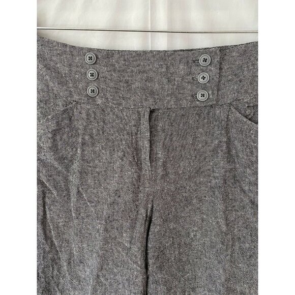 Larry Levine Women's Capri Dress Pants  Sz 12 Black Gray Heather Linen‎ Blend - Picture 2 of 10